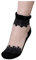 HENGSONG 2 Pairs Women's Vintage Summer Transparent Crystal Lace Flower Elastic Short Socks (Black)