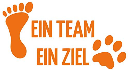 kleb-Drauf | 1 EIN Team EIN Ziel | Orange - matt | Wandtattoo Wandaufkleber Wandsticker Aufkleber Sticker | Wohnzimmer Schlafzimmer Kinderzimmer Küche Bad | Deko Wände Glas Fenster Tür Fliese