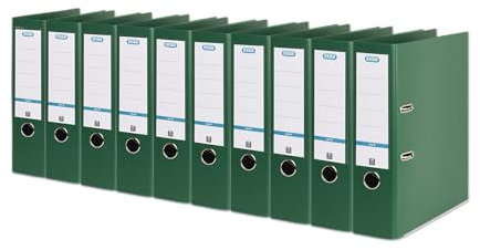 Elba Premium Akten-Ordner A4, smart Pro plus, 8 cm breit, Kunststoff Ordner, grün, 10 Stück