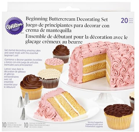 Wilton 2104-1367 Set decoración básica Crema de Mantequilla, 20 Piezas, centimeters