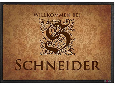 Cera & Toys® Stilvolle Fußmatte mit Monogramm persönlich gestaltbar 70 cm x 50 cm (B/H)