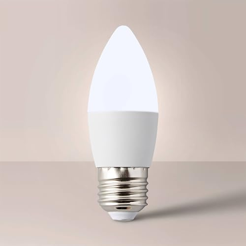 MiniSun | Thermal Plastic 4W High Power LED ES E27 Frosted Opal Candle Bulb | LED Bulbs, Home Décor & Improvement Essential | 3000K Warm White