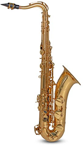 Roy Benson Bb-Tenor Saxophon TS-202 (eleganter Messing-Korpus, präzise Mechanik, mit Hoch F#-Klappe, H/B-Wippe, hochwertiges Mundstück, leichtes Rechtecketui, mit praktischer Rucksackfunktion)