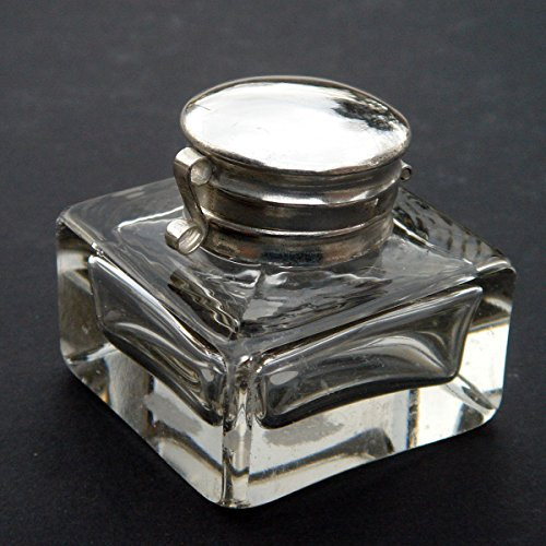 TG,LLC Treasure Gurus Klarglas Antik-Stil Tintenfass Geschliffenes Glas Vintage Reproduktion Tintenfass