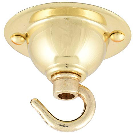 ElekTek 65mm Diameter Ceiling Chandelier Plate with Hook Brass