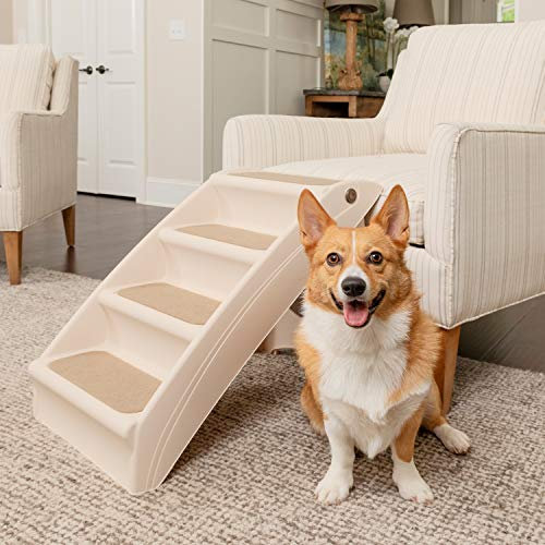 PetSafe CozyUp - Escalera Plegable para Perros y Gatos PupSTEP, Marco de Plástico Ligero y Duradero, Barandillas y Peldaños Antideslizantes, Seguro - hasta 68 kg