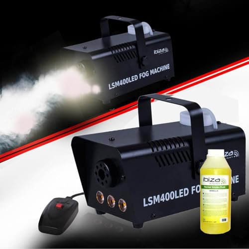 Machine à fumée LED Blanches 400W LSM400LED-BK+ 1L