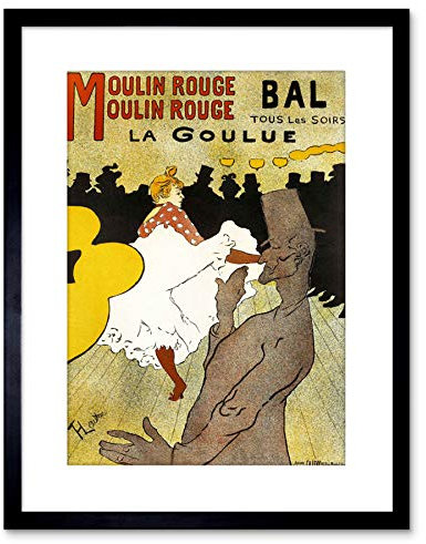 Wee Blue Coo 9x7 '' THEATRE MOULIN ROUGE GOULUE WEBER CAN-CAN PARIS FRAMED ART PRINT F97X1147
