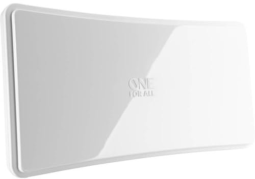 Verstärkte Zimmerantenne im geschwungenen Design von One For All - Geeignet für den Empfang von DVB-T & DVB-T2 - Full HD ready - weiß - SV9421