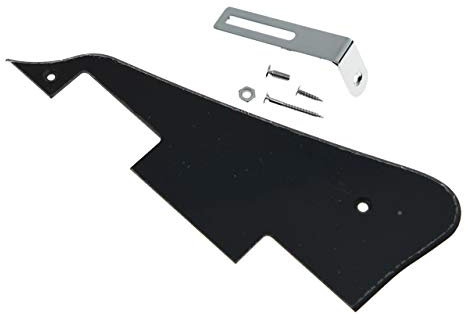 KAISH Einzelnes schwarzes 1-lagiges LP Gitarren-Pickguard mit Chromhalterung für Epiphone Les Paul