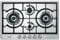 DELONGHI NSL475X PIANO COTTURA 75CM 4 FUOCHI DOPPIA CORONA GRIGLIE GHISA INOX NSL 475 X