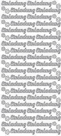 Hobbyfun Konturensticker Einladung 2 Silber,Bogen 10 x 23 cm