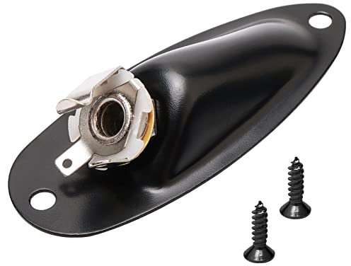 Jack Teller Boot Style Oval 1/10,2 cm Gitarre Tonabnehmer Ausgang Eingang Klinkenstecker Buchse schwarz für FD Strat Gitarre