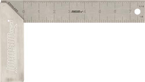 Johnson Level & Tool 1908-0800 Professional Aluminum Try Square, 8, Silver, 1 Square