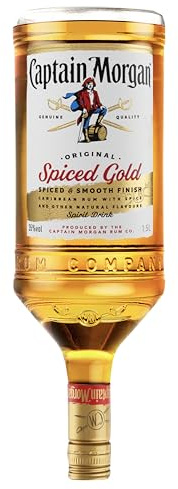 Captain Morgan Original Spiced Gold | 35% vol | 1.5L | Caribbean Rum Based Spirit Drink with Spice | Vanilla Flavours & Brown Sugar | Recommended for Drinks or a Spiced Rum Cocktail