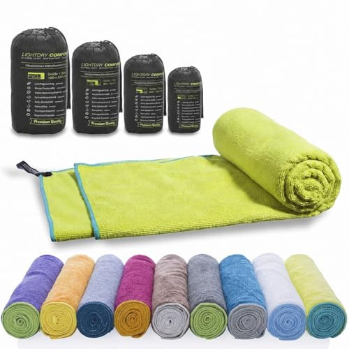 LightDry® Mikrofaser Handtuch 200x100cm, saugstarkes XXL Saunahandtuch | Spart Platz im Rucksack, kuscheliges Frottee-Gefühl, ultraleichtes Sporthandtuch & schnelltrocknendes Badetuch, Violett