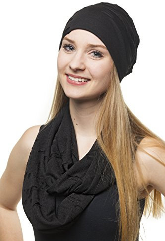 shenky Mütze und Schal Set (one-Size, Schwarz Destroyed)