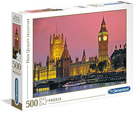 Clementoni 30378 London House of Parliament – Puzzle 500 Teile ab 9 Jahren, buntes Erwachsenenpuzzle mit kräftigen Farben, Geschicklichkeitsspiel für die ganze Familie, schöne Geschenkidee