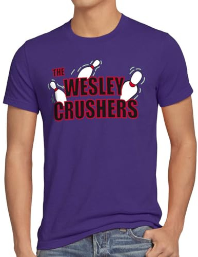 style3 The Wesley Crushers Herren T-Shirt Sheldon, Größe:L, Farbe:Lila
