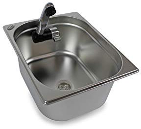 Edelstahl Spülbecken Camping Spüle Waschbecken + Ablauf 325x265x200mm London Wasserhahn integriert (ad-ideen)