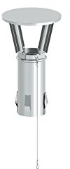 Schornstein - Kamin Regenhaube mit Einschub, vier Federstahlkrallen am Stutzen, Innendurchmesser 200 mm