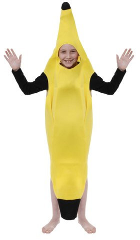 HENBRANDT Children’s Banana Costume for Kids Fancy Dress Outfit Fruit Costumes Banana Suit Funny Halloween Fancy Dress for Boys and Girls (Large Age 10-12)