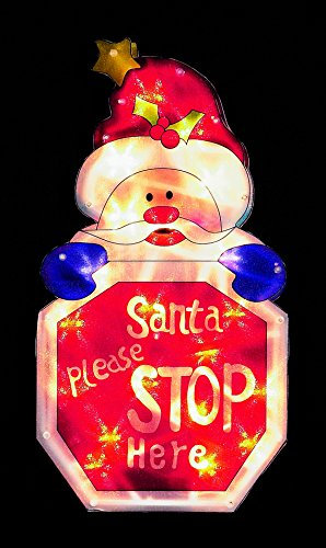 Santa Please Stop Here Window Silhouette Christmas Decoration