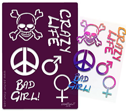 Schablone Bad Girl -Graffiti Urban Street Art Motive - Motivschablone mit Muster und Text - Airbrusschablone - Scrapbookingschablone - für Acrylmalerei Basteln und mehr siehe Musterfotos