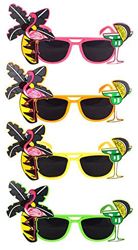 HENBRANDT Tropical Party Novelty Sunglasses - Single - Assorted Colours