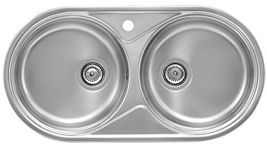 Roca A870920845 - Inoxidable Duo-80 2C Aparato - Fregadero - De Acero Inoxidable - Modelo Duo - Para Encastrar, Con Rebosadero, Preparado Para Acoplar Grifería Monobloque