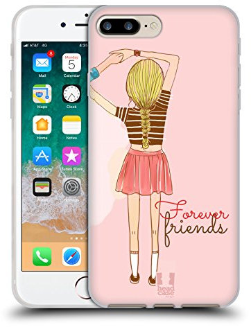 Head Case Designs Unbegrenztheitsstreifen Meine BFF Hüllen Soft Gel Handyhülle Hülle kompatibel mit Apple iPhone 7 Plus/iPhone 8 Plus