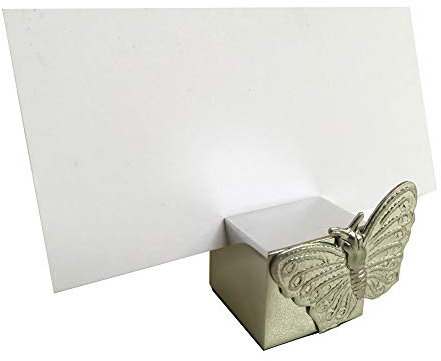 EinsSein 12x Tischkartenhalter Würfel Schmetterling Silber Tischkartenhalter Platzkartenhalter Namenskartenhalter