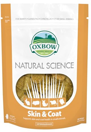 Oxbow Natural Science Skin & Coat Supplement - High Fiber, Palm Oil, Omega 3 and 6 Fatty Acids for Small Animals, 4.2 oz.