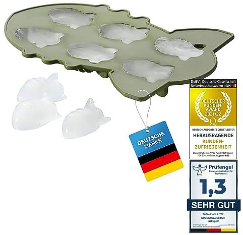 Eiswürfelform Silikon Ice Cube Tray; Eiswürfelschale Eis-Würfel-Maker; Eiskalte Getränke mit Eye-Catcher Eiswürfel für Whisky, Cocktails, Saft uvm. (Atombombe)