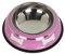 Bunty Stainless Steel Metal Non Slip Dog Puppy Pet Animal Feeding Food Water Bowl Dish (Pink, M)