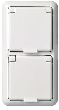 Elso 235414 Steckdose 2-Fach für Komplettgeräte Schraubklemmen IP44 Fab, reinweiß