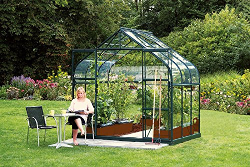 Vitavia Gewächshaus Diana - Ausführung:5000 ESG 3 mm Grün, Fläche:ca. 5,0 m², Fenster:1, Maße:263 x 195 cm, Sockel:255 x 192 cm,