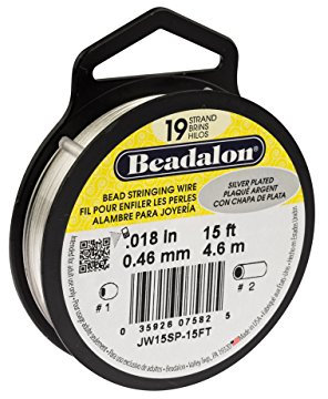 Stringing Wire 19-Strand .018(.46mm) Diameter 15ft/Pkg-Silver Plated