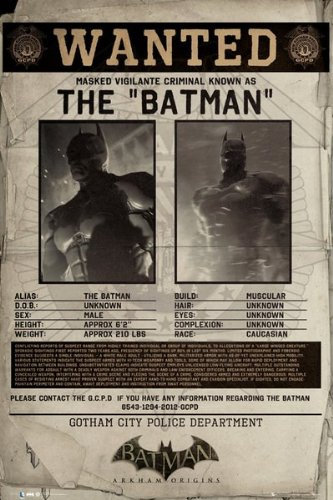 GB Eye Ltd Batman Origins Wanted Poster Grand Format 61 x 91,5 cm