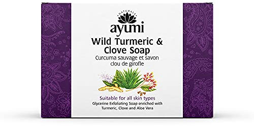 AYUMI - Savon ayurvedique naturel au curcuma et au clou de girofle, savon de beauté pour traiter l'acné de façon naturelle