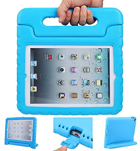 iPad mini 4 case, ANTS TECH Light Weight [ Shockproof ] Cases Cover with Handle Stand for Kids Children for iPad mini 4 (iPad mini 4, Blue) by Ants tech