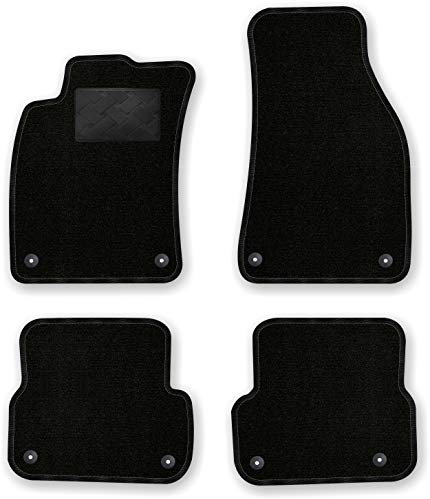 Bär-AfC Auto Fußmatten Ideal passend für Audi A6 4F 2006-2011, Autoteppiche Nadelvlies Schwarz, Rand Kettelung Schwarz, Trittschutz Kunststoff, Set 4-teilig, AU00175