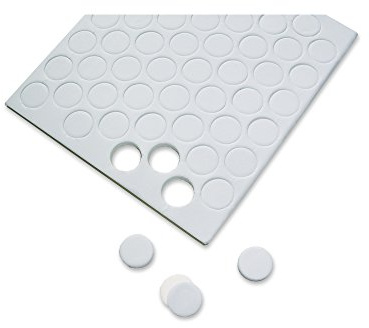 Rayher Hobby 3329600 3D-Klebepunkte, 6 mm ø, 1,5 mm stark, 2 Platten à 132 Klebepads, rund, beidseitig klebend