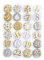 Logbuch-Verlag 1-24 Adventskalender Zahlen Buttons zum Anstecken mit Nadel gold silber weiß 2,5 cm für Weihnachten Kalender