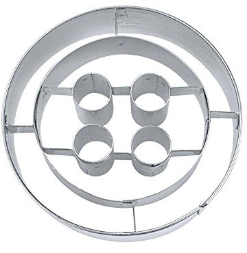 Staedter – Botón de Forma Cortador de Galletas, Plata, Acero Inoxidable, Plateado, 5 cm