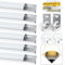Jirvyuk Led Aluminum Profile, 6 Pack 1m/3.3ft V Shape LED Channel, Led Diffuser, Aluminum Extrusion for LED Strip Lights with Cover, End Caps and Metal Mounting Clips (Milky White)