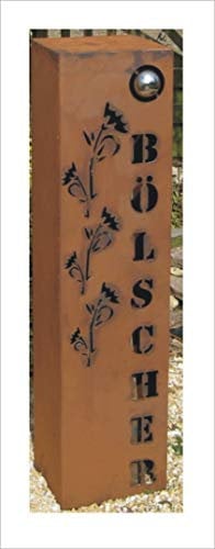 Rost Säule RS62 Ihr eigener Name Säulen Rostsäule Garten Blumensäulen Deko Schalen