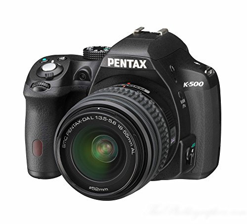 Pentax K 500 SLR-Digitalkamera (16 Megapixel, APS-C CMOS Sensor, 1080p, Full HD, 7,6 cm (3 Zoll) Display, Bildstabilisator) schwarz inkl. Objektiv DA L 18-55 mm