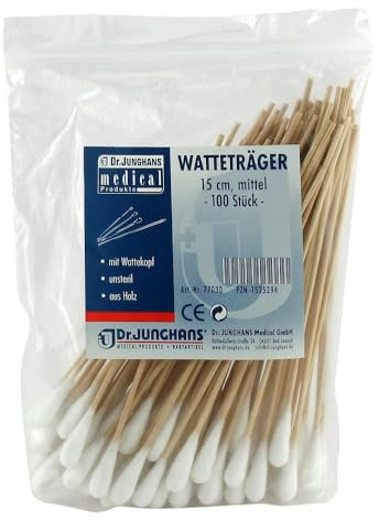 WATTESTÄBCHEN Holz 15 cm mittlerer Kopf 100 St