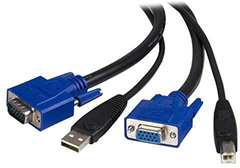 StarTech.com 10 ft 2-in-1 Universal USB KVM Cable - 10ft VGA KVM Cable - 10ft USB KVM Cable - 10ft KVM Switch Cable (SVUSB2N1_10)